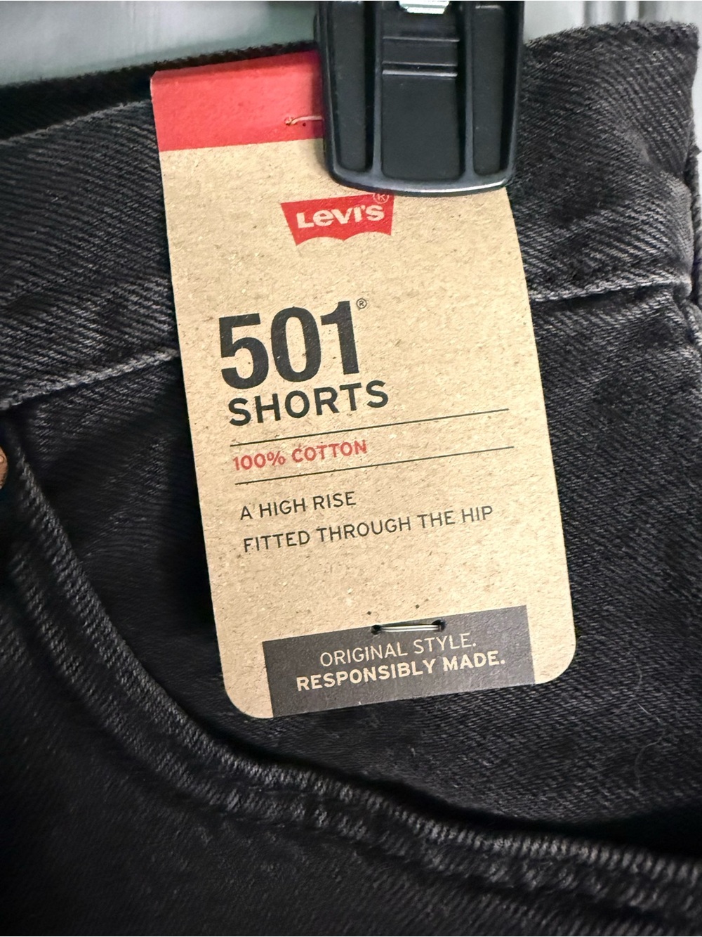 Levi's Black 501 Cutoff Denim Shorts - Picture 2 of 4